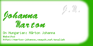 johanna marton business card