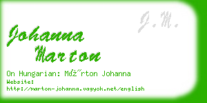 johanna marton business card